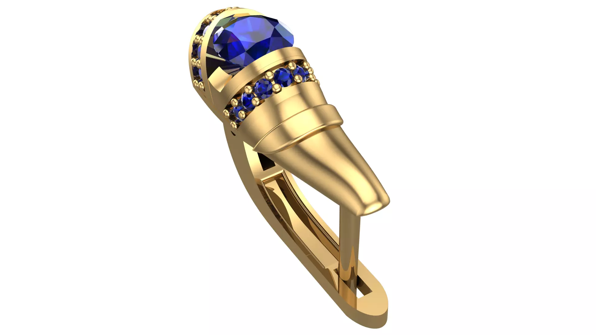 Golden Elegance Meets Blue Passion - Earring Collection--DL28-- 3D print model