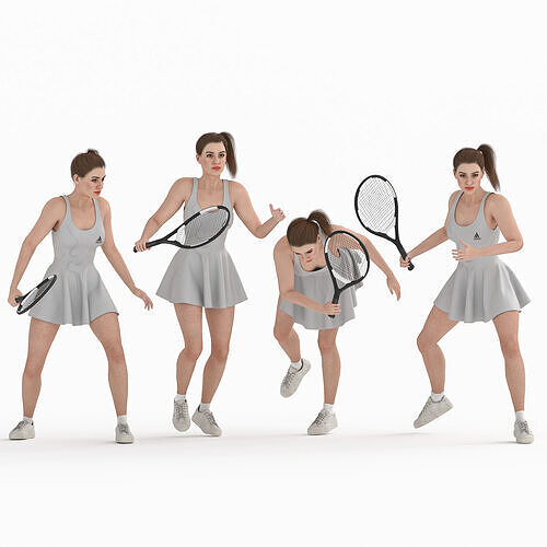 Dynamic 3D Tennis Player Character  Low-poly 3D model
