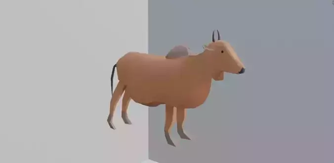 Low Poly Indian Cow