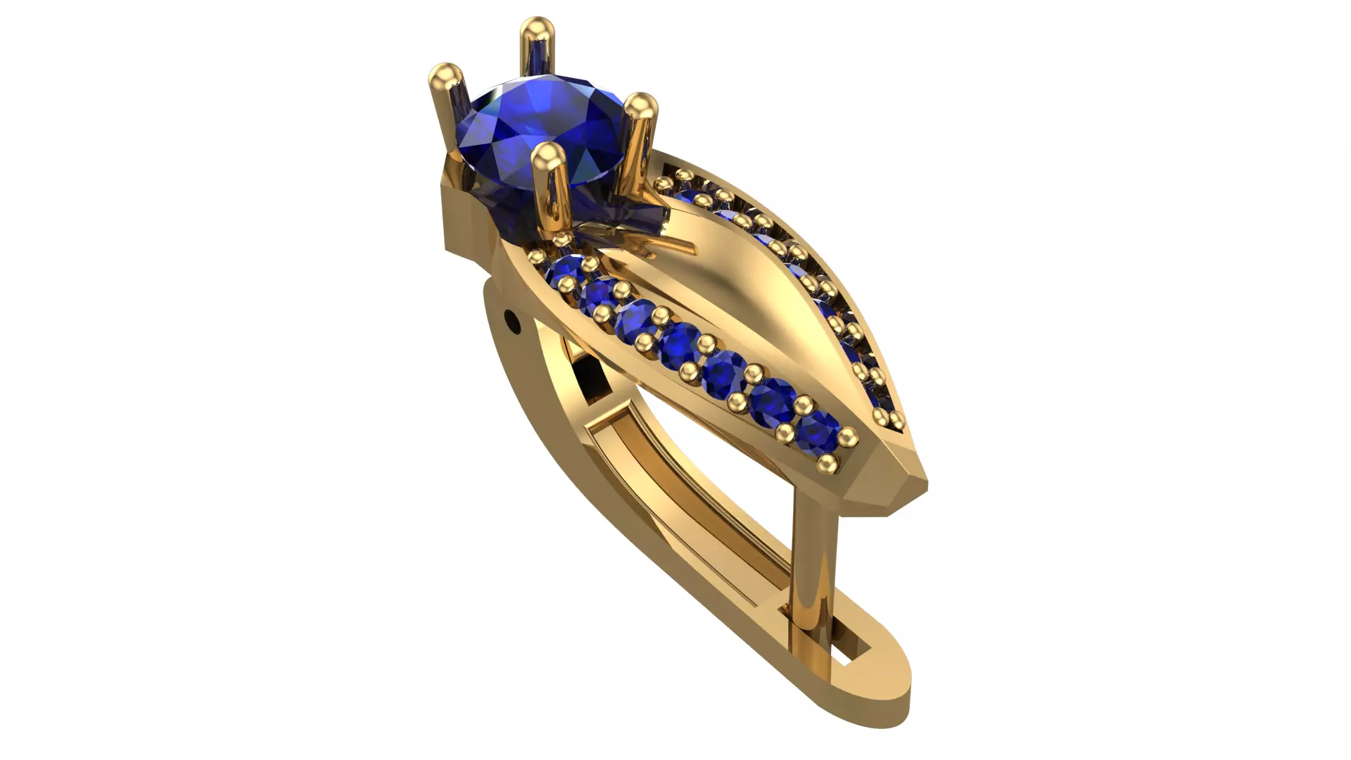 Golden Elegance Meets Blue Passion - Earring Collection--DL29-- 3D print model