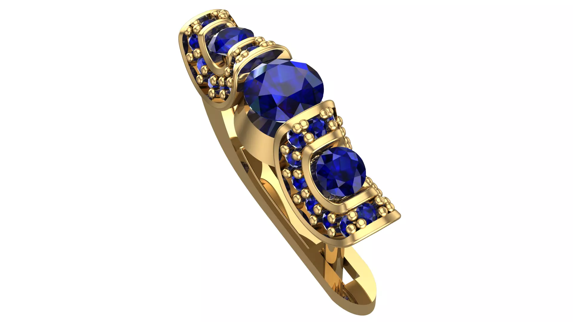 Golden Elegance Meets Blue Passion - Earring Collection--DL30-- 3D print model