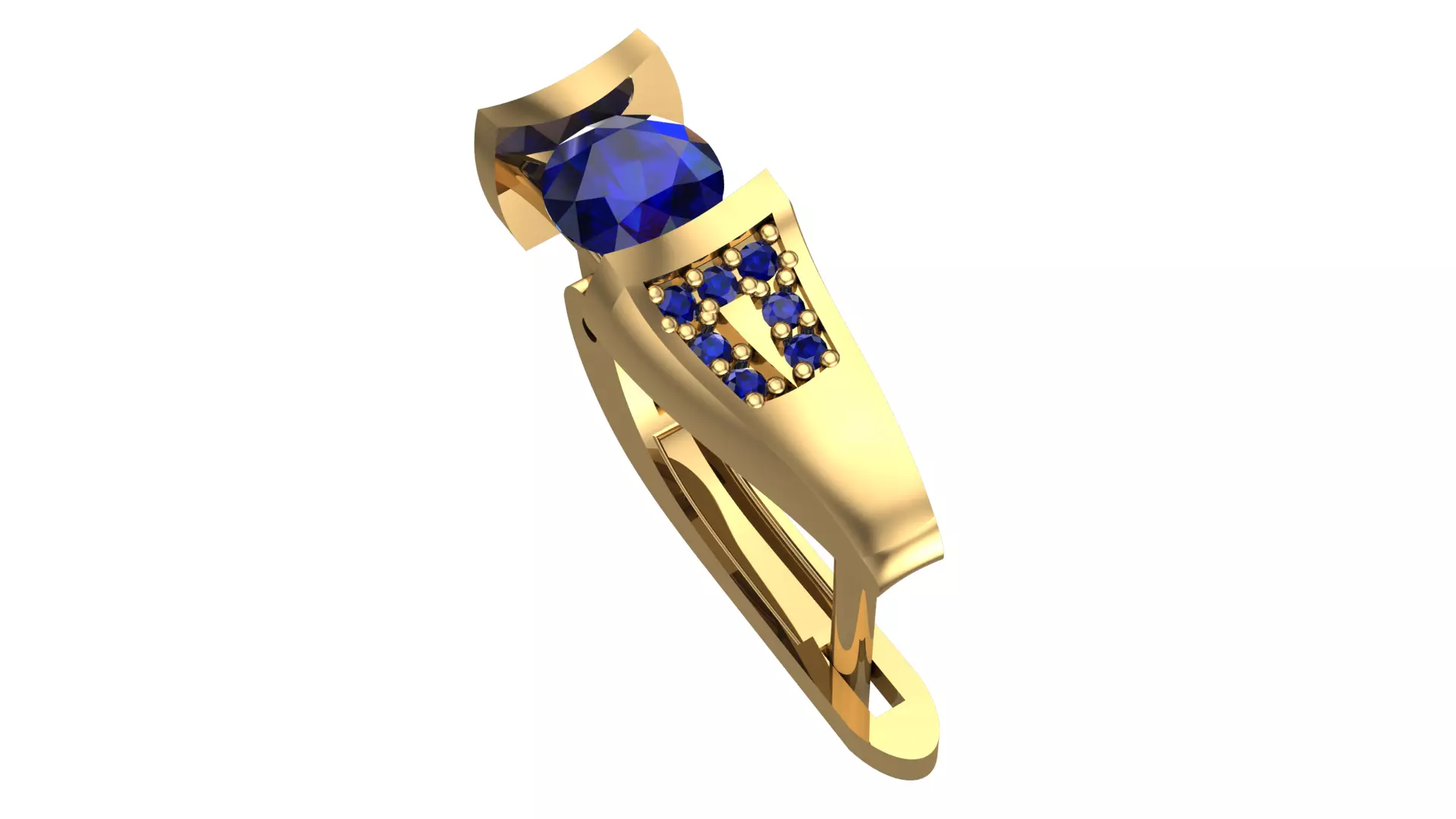 Golden Elegance Meets Blue Passion - Earring Collection--DL31-- 3D print model