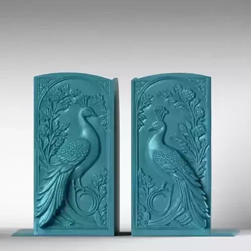 Peacock Bookends 3D print model