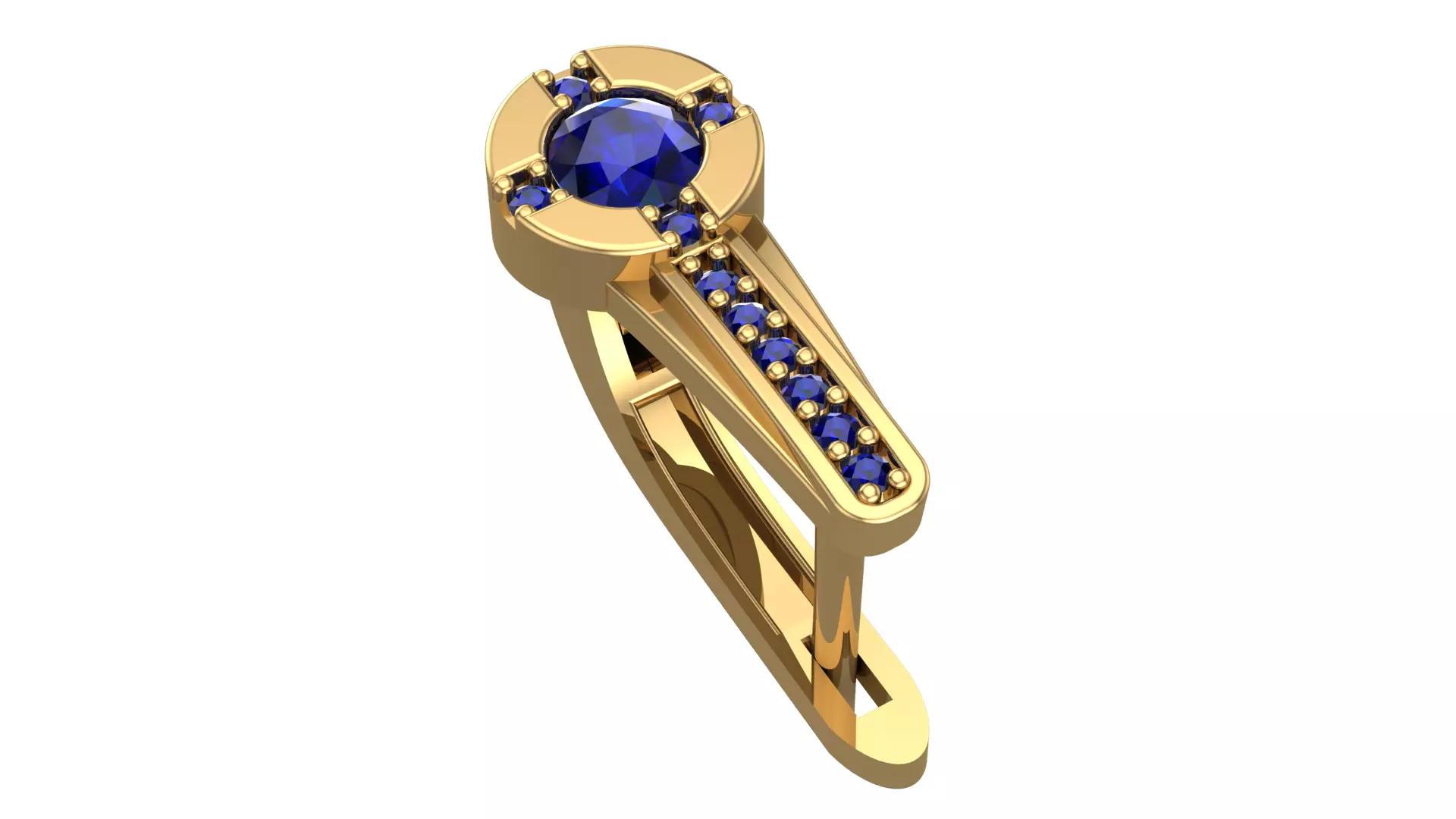 Golden Elegance Meets Blue Passion - Earring Collection--DL33-- 3D print model