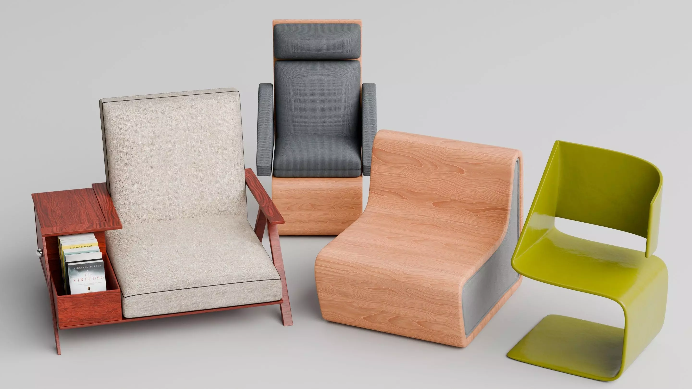 Modern Designer Chairs Collection Free low-poly 3D model
