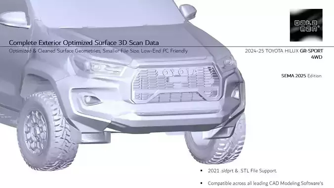 2024-25 TOYOTA HILUX Revo GR-SPORT 3D Scan Chassis Mount Data
