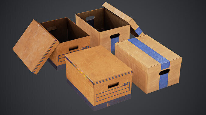 CardBoard Box - PBR Texture Low-poly 3D model