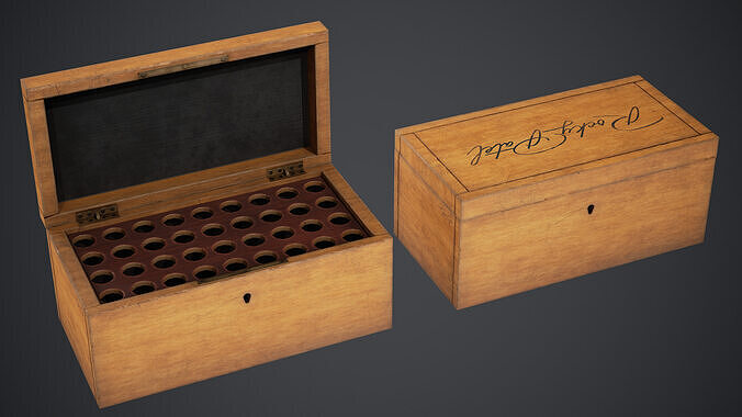 Cigar Box - PBR Texture Low-poly 3D model