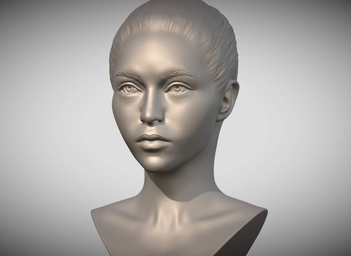 Attractive woman bust 3D printing ready 7 3D print model_1