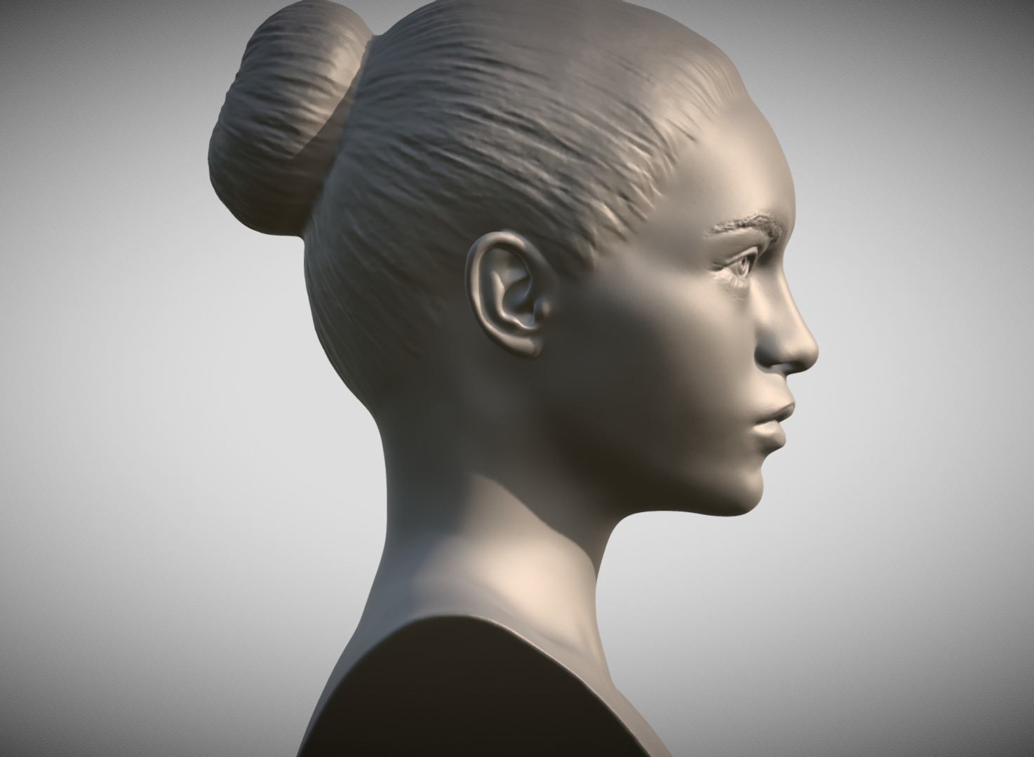Attractive woman bust 3D printing ready 7 3D print model_6