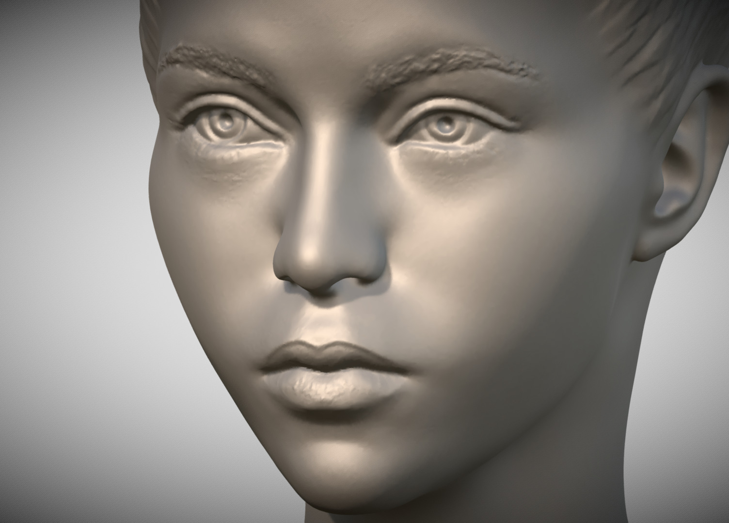 Attractive woman bust 3D printing ready 7 3D print model_10