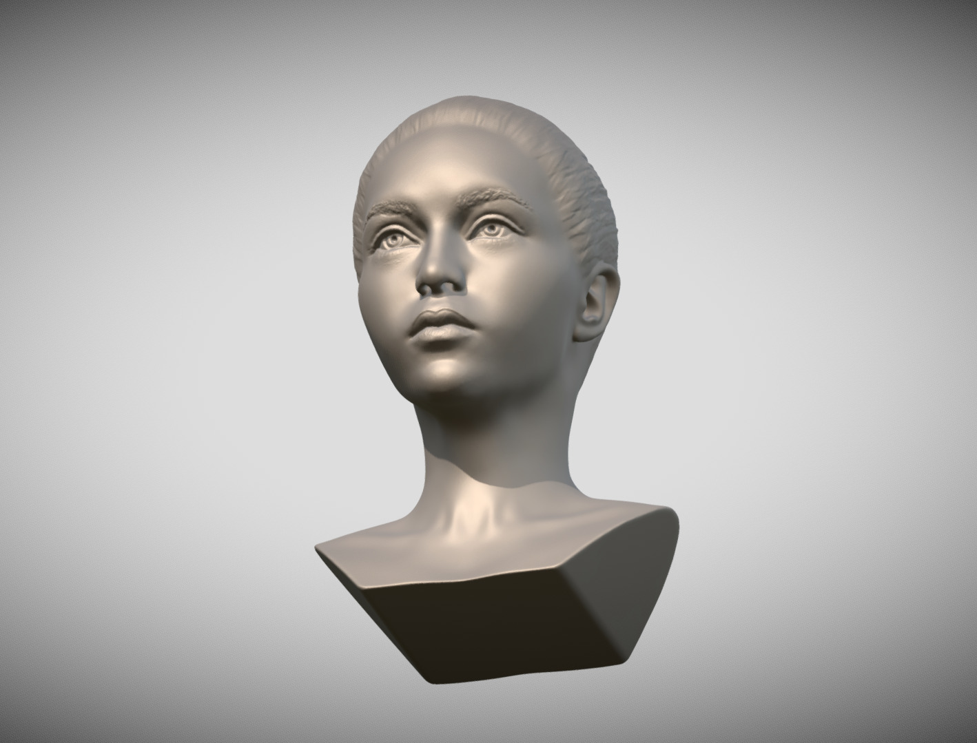 Attractive woman bust 3D printing ready 7 3D print model_14