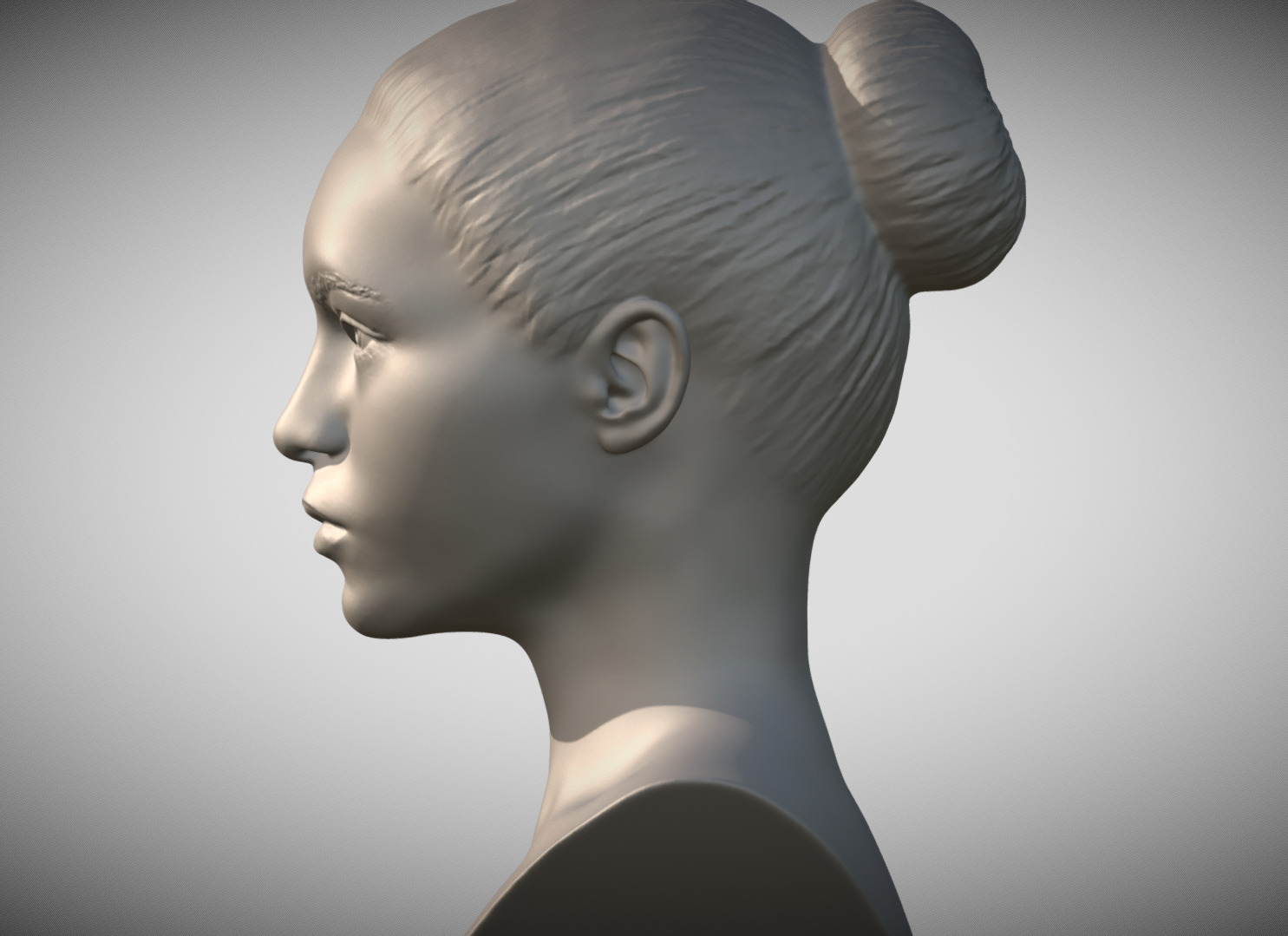 Attractive woman bust 3D printing ready 7 3D print model_3