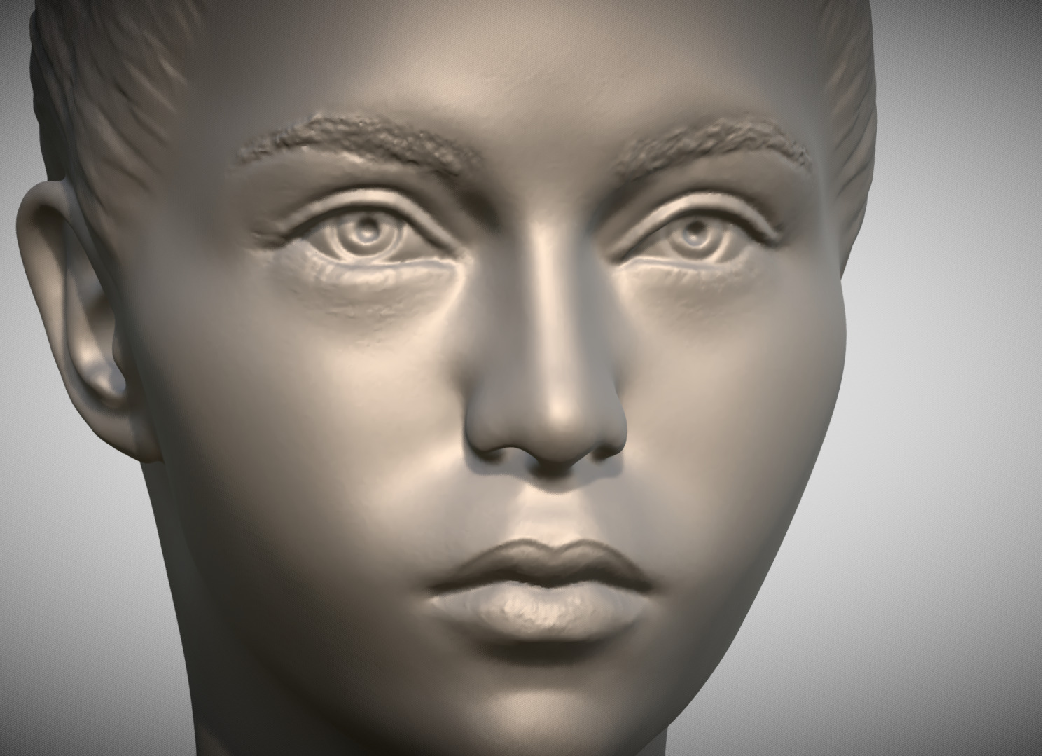 Attractive woman bust 3D printing ready 7 3D print model_9