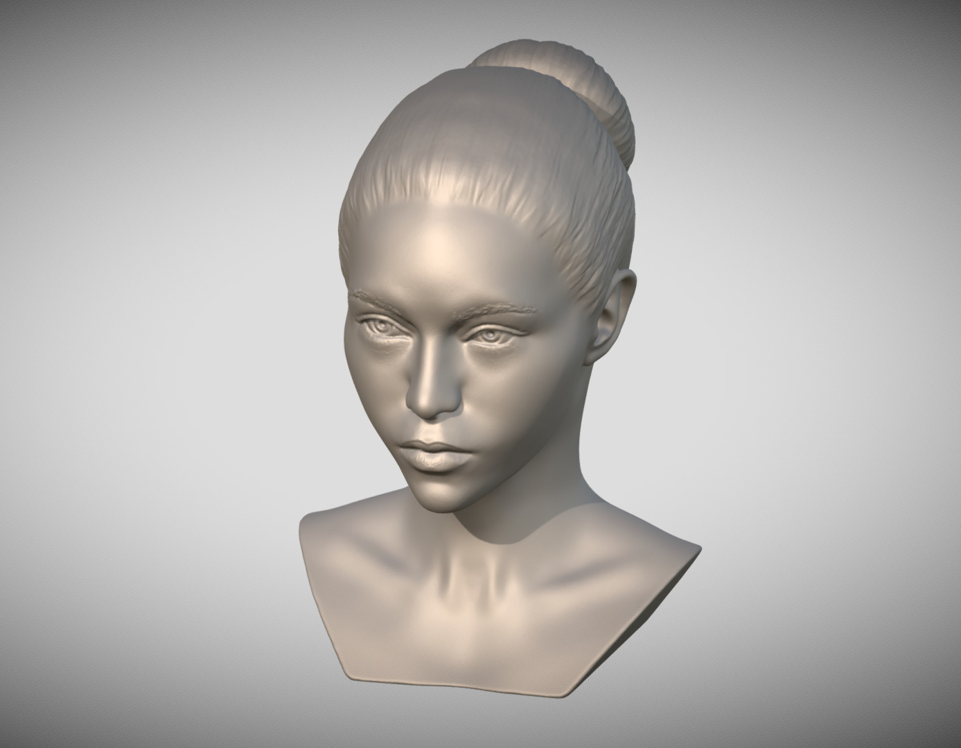 Attractive woman bust 3D printing ready 7 3D print model_11