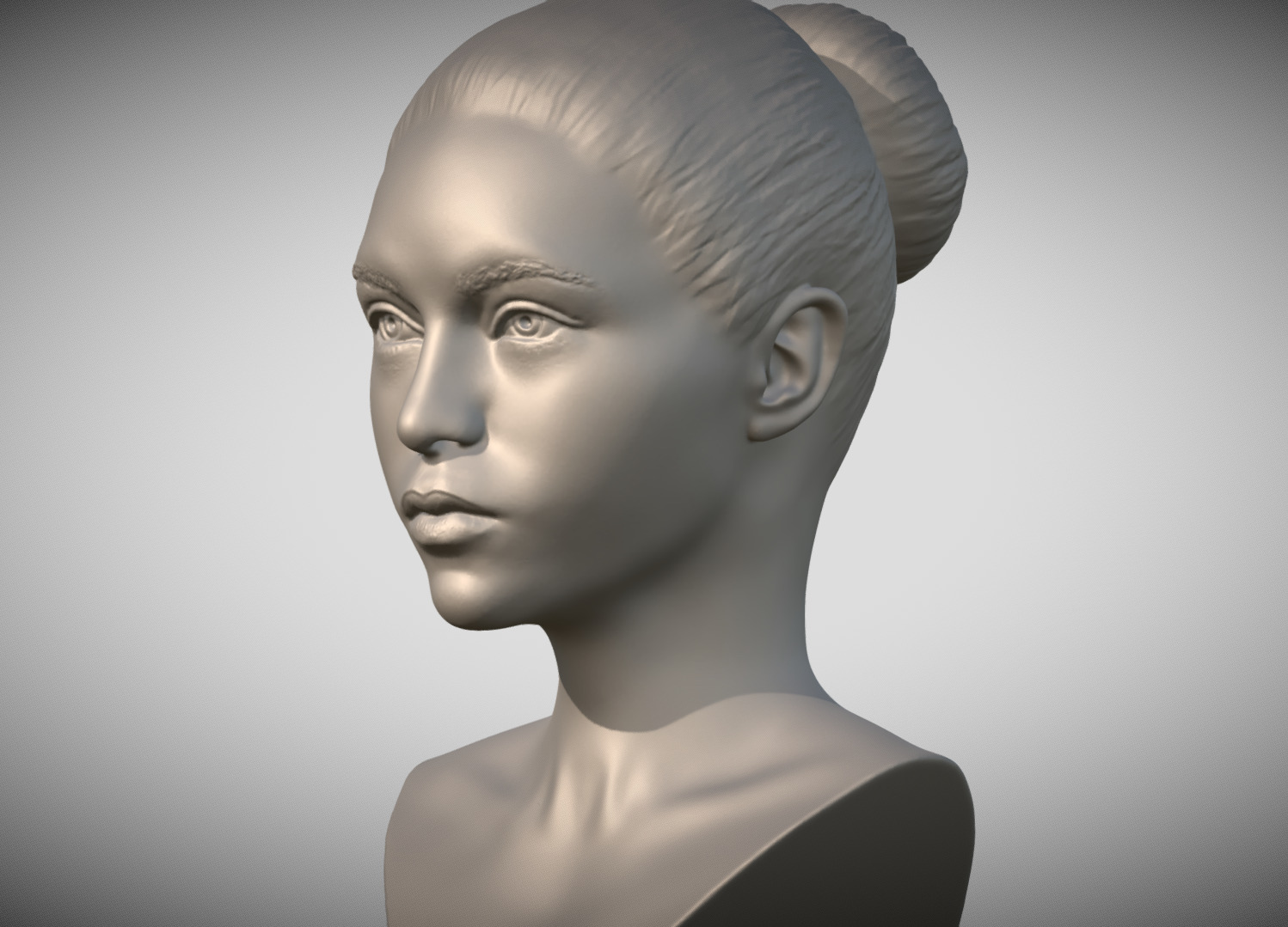 Attractive woman bust 3D printing ready 7 3D print model_2