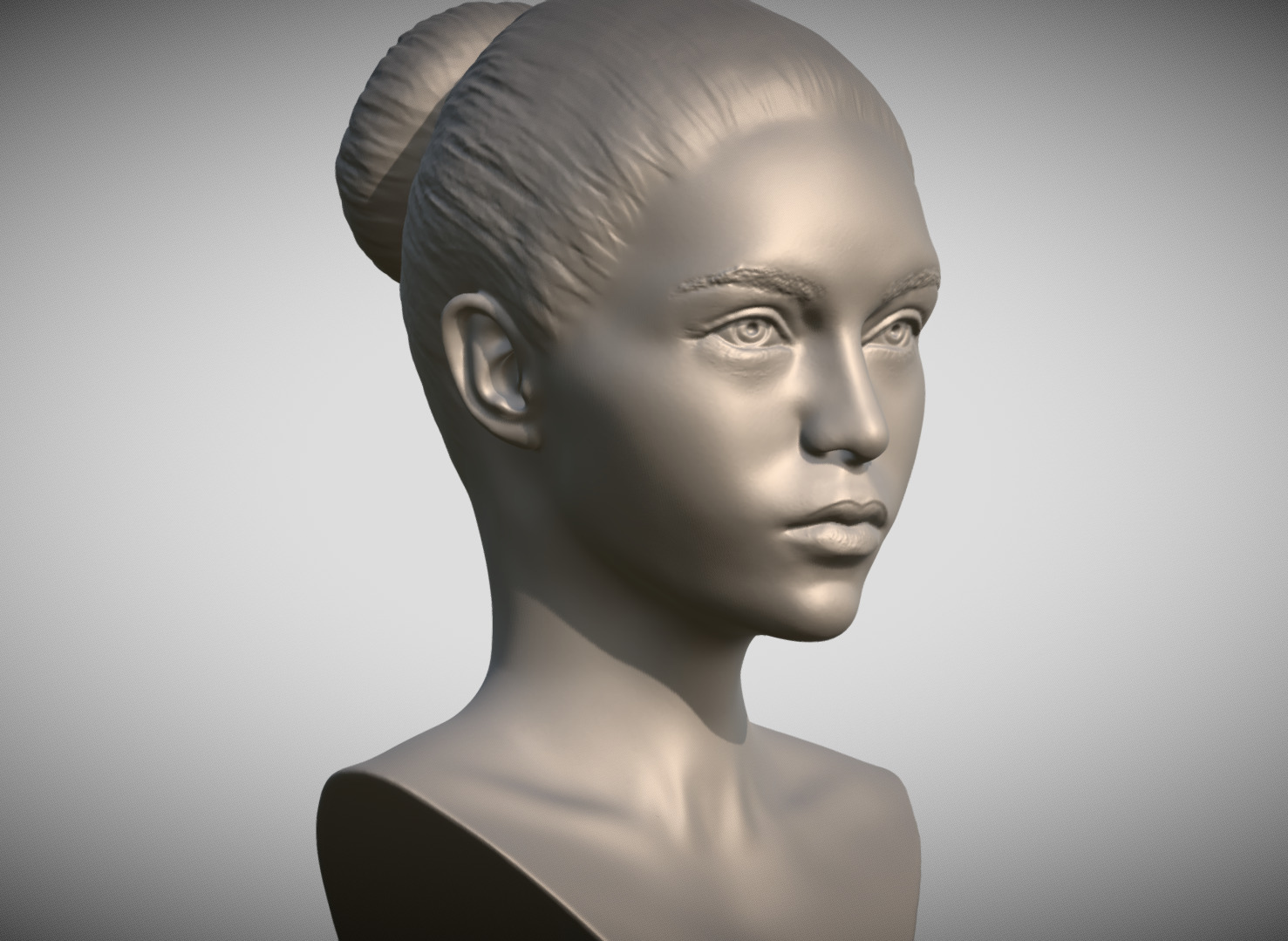 Attractive woman bust 3D printing ready 7 3D print model_7