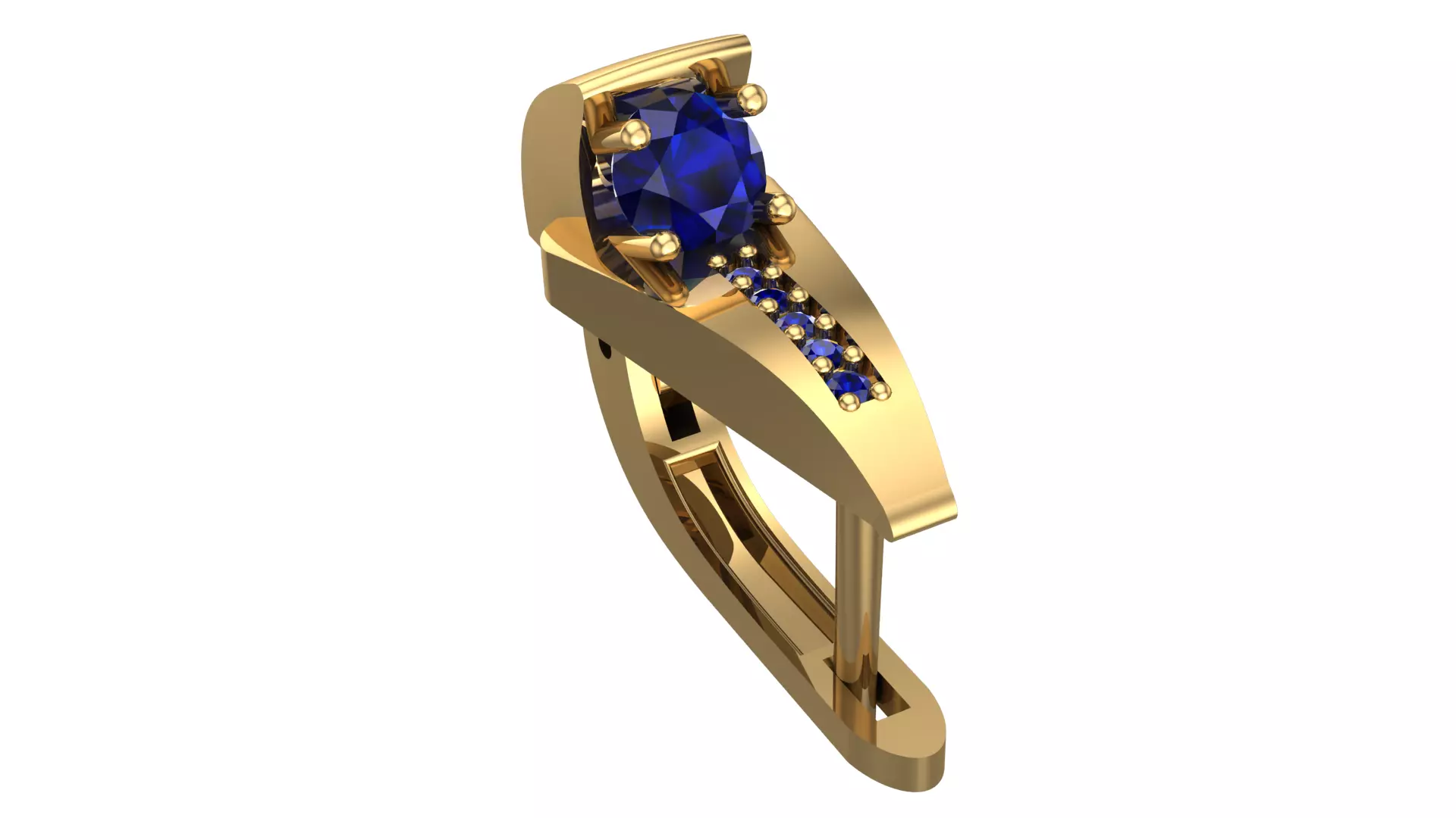 Golden Elegance Meets Blue Passion - Earring Collection--DL39-- 3D print model