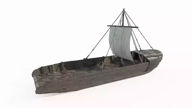 Ancient carrier transport sailboat 3D model