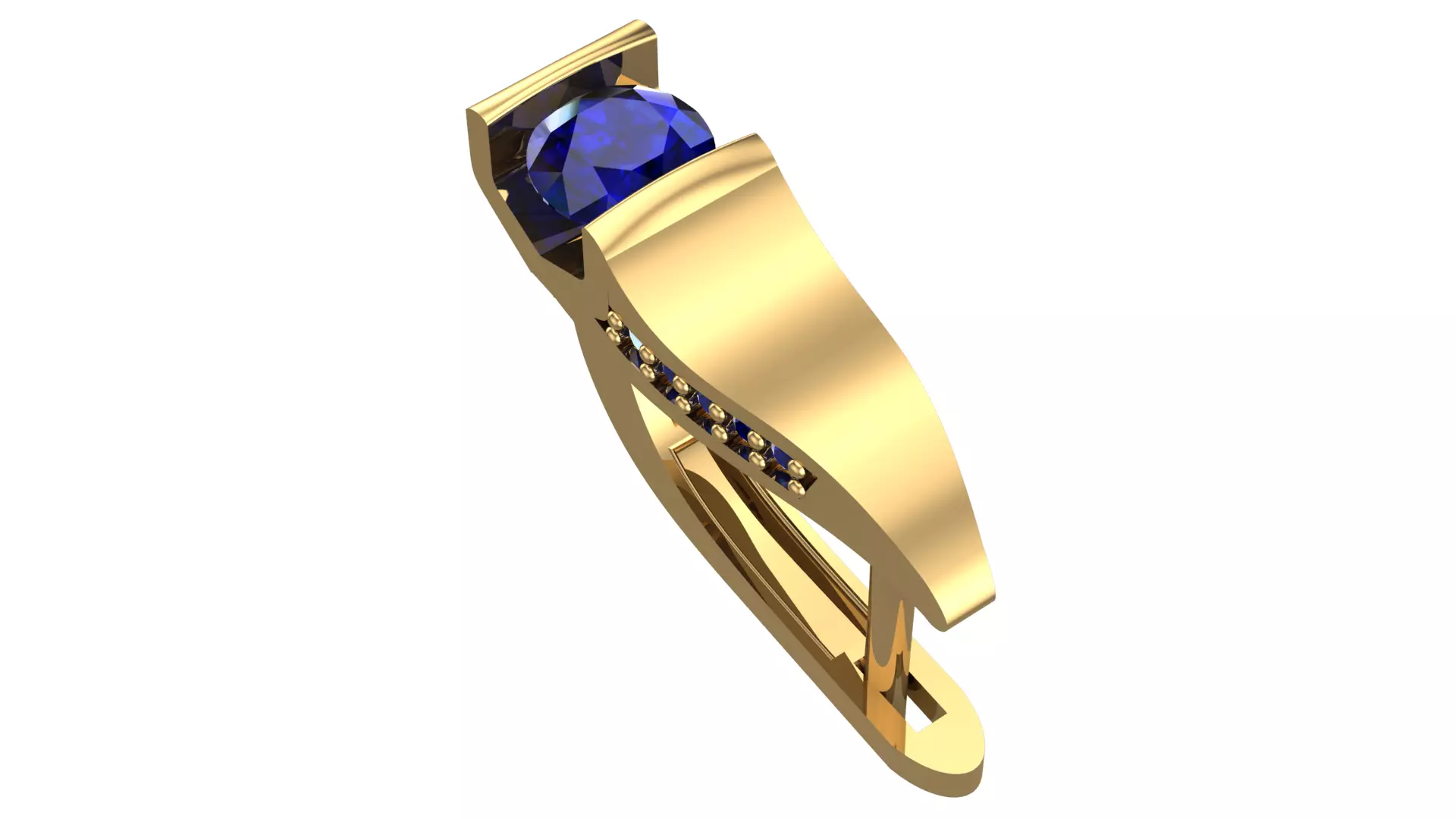 Golden Elegance Meets Blue Passion - Earring Collection--DL44-- 3D print model