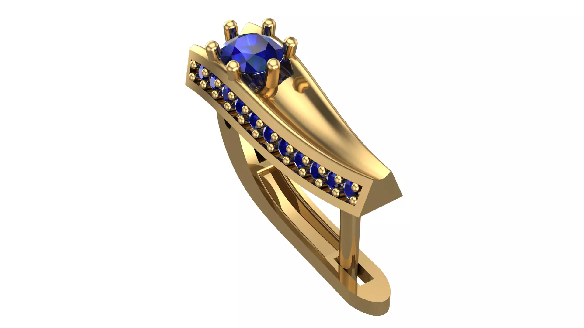 Golden Elegance Meets Blue Passion - Earring Collection--DL45-- 3D print model