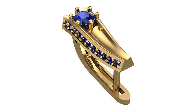 Golden Elegance Meets Blue Passion - Earring Collection--DL45-- 3D print model