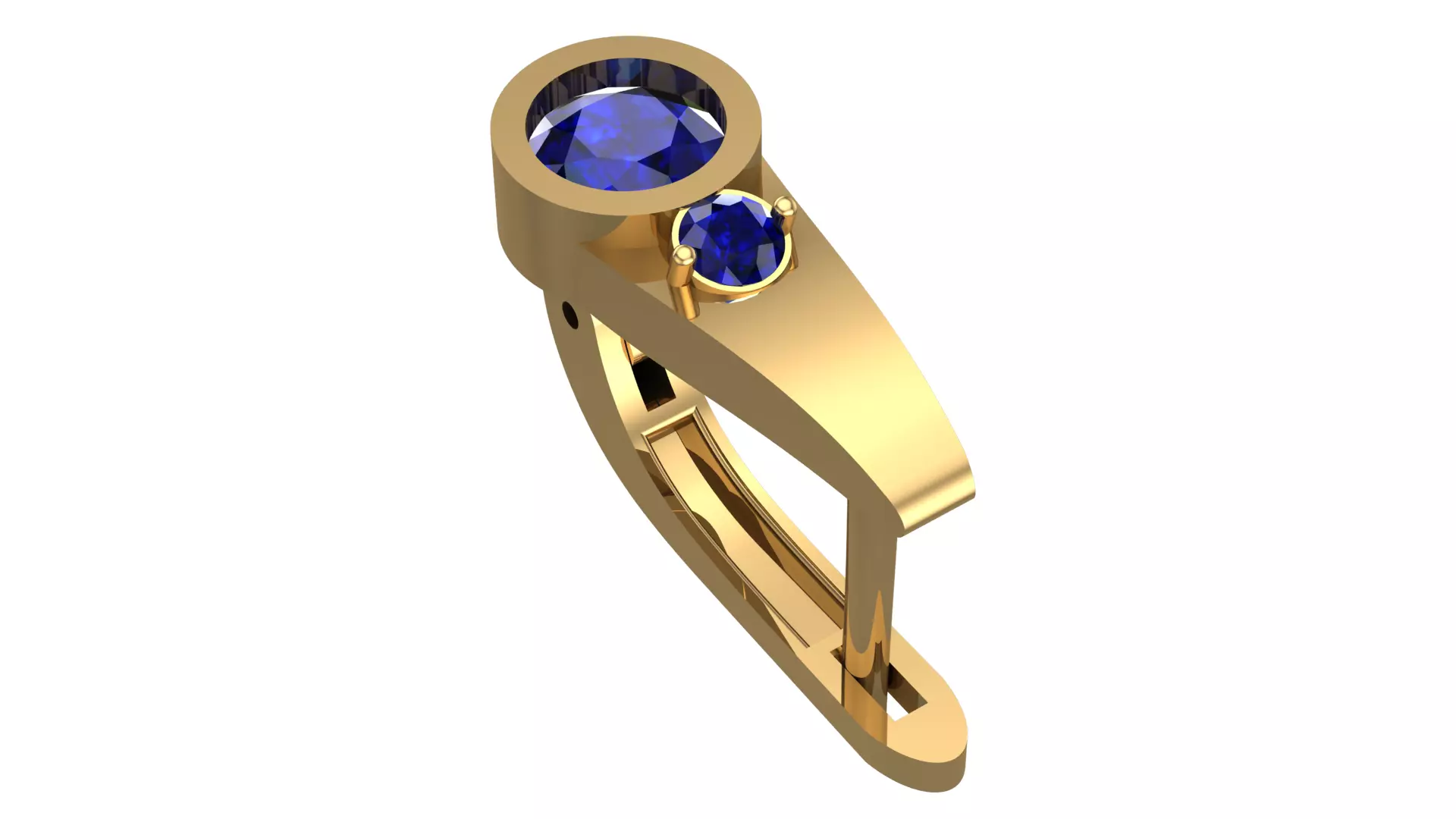 Golden Elegance Meets Blue Passion - Earring Collection--DL47-- 3D print model