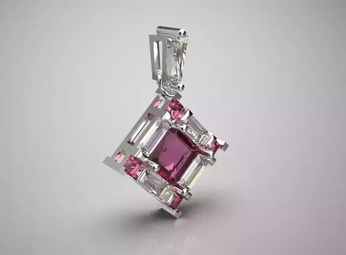 woman diamond pendant jp0272 3D print model