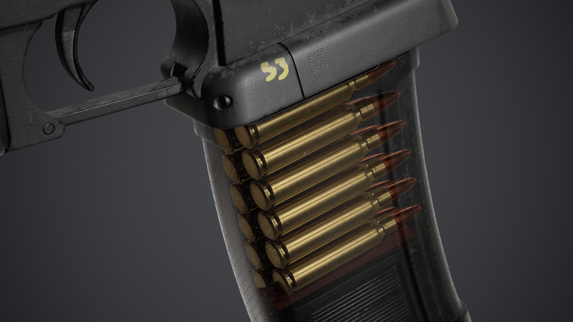 Custom AR-15 Assault Rifle - PBR Texture Low-poly 3D model_6