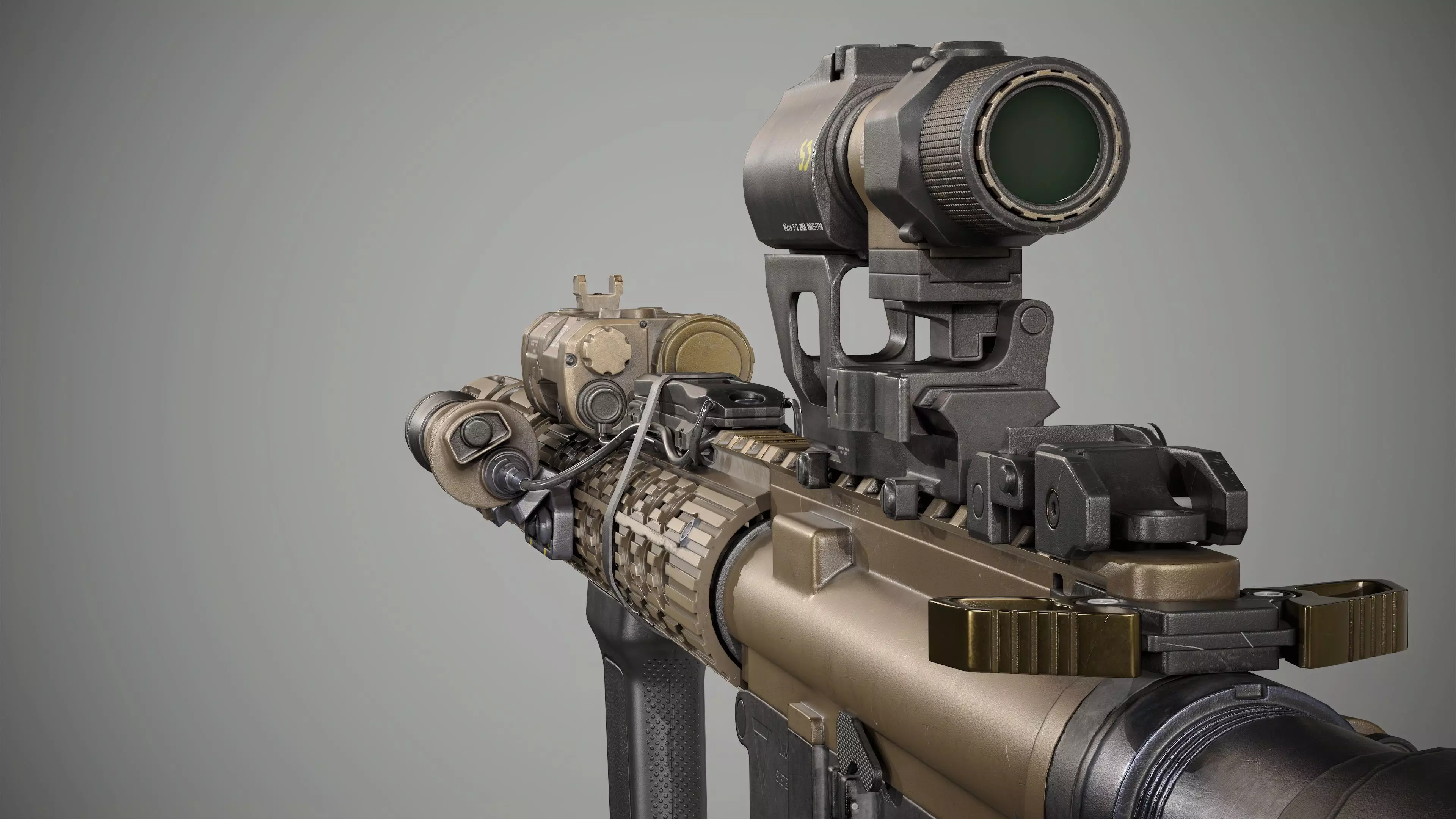 Custom AR-15 Assault Rifle - PBR Texture Low-poly 3D model_3