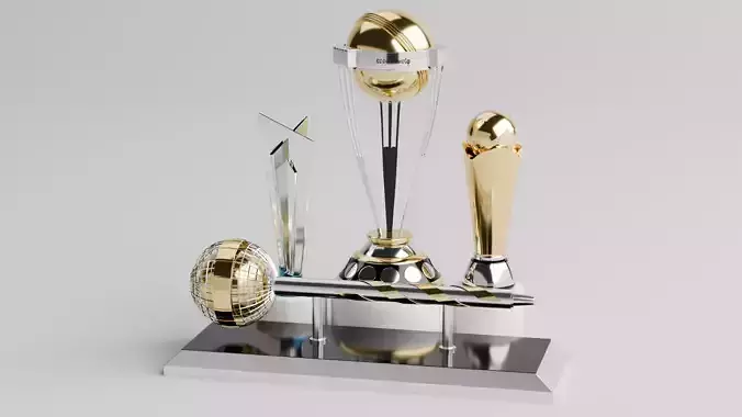 ICC trophies 3d model pack Low-poly 3D model