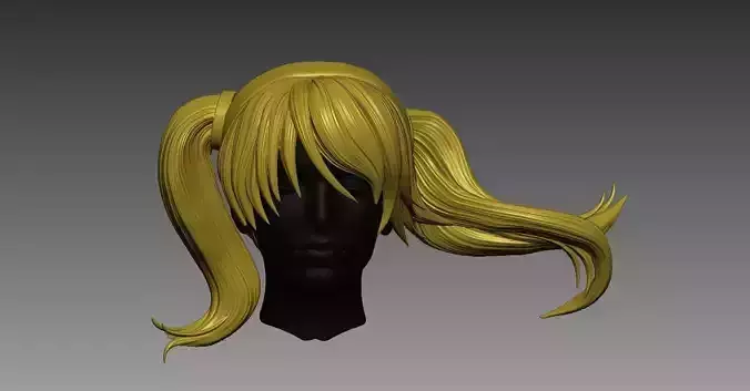 Stylized Anime Twin-Tail Hair