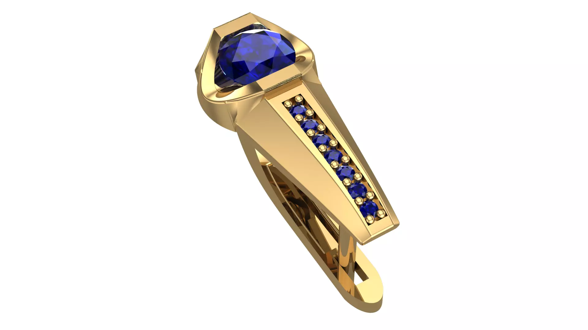 Golden Elegance Meets Blue Passion - Earring Collection--DL50-- 3D print model