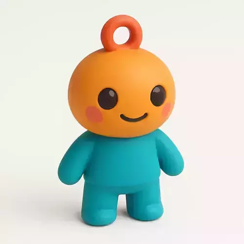 Cute Minimalist Keychain Character - 3D Printable