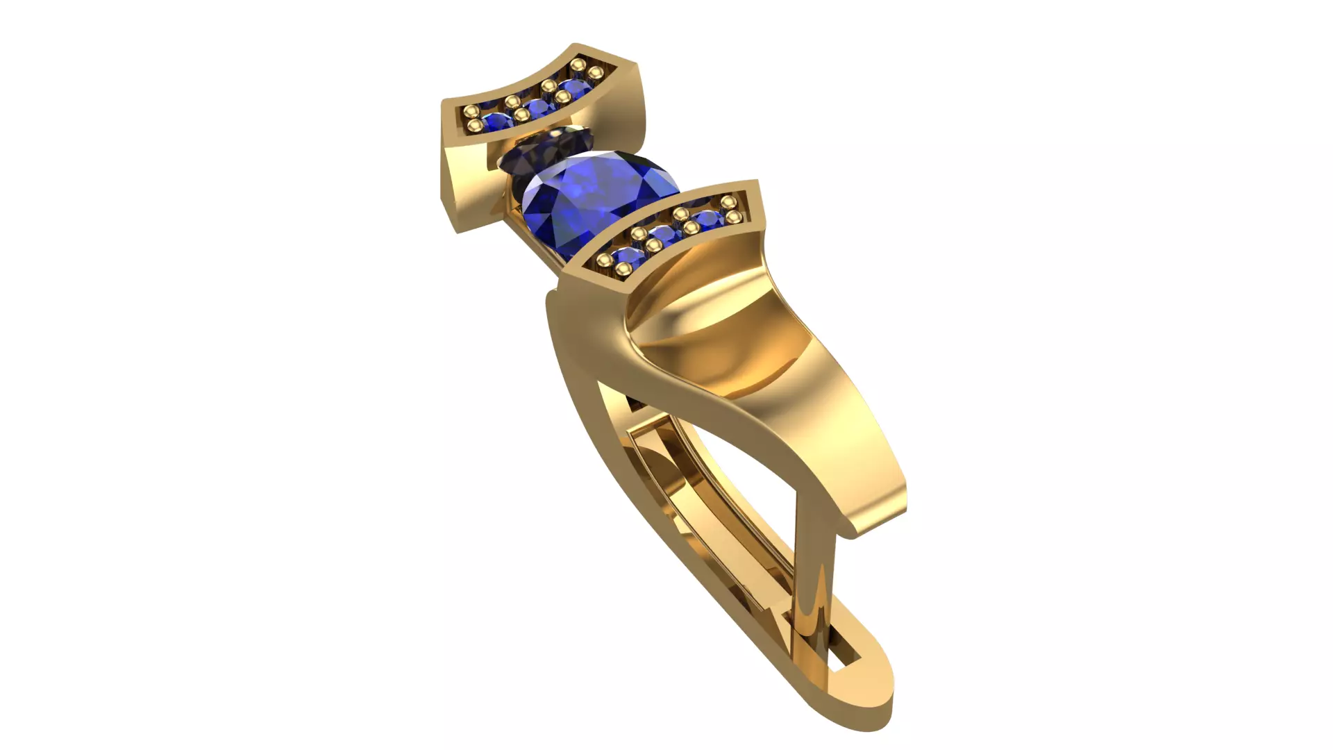 Golden Elegance Meets Blue Passion - Earring Collection--DL51-- 3D print model