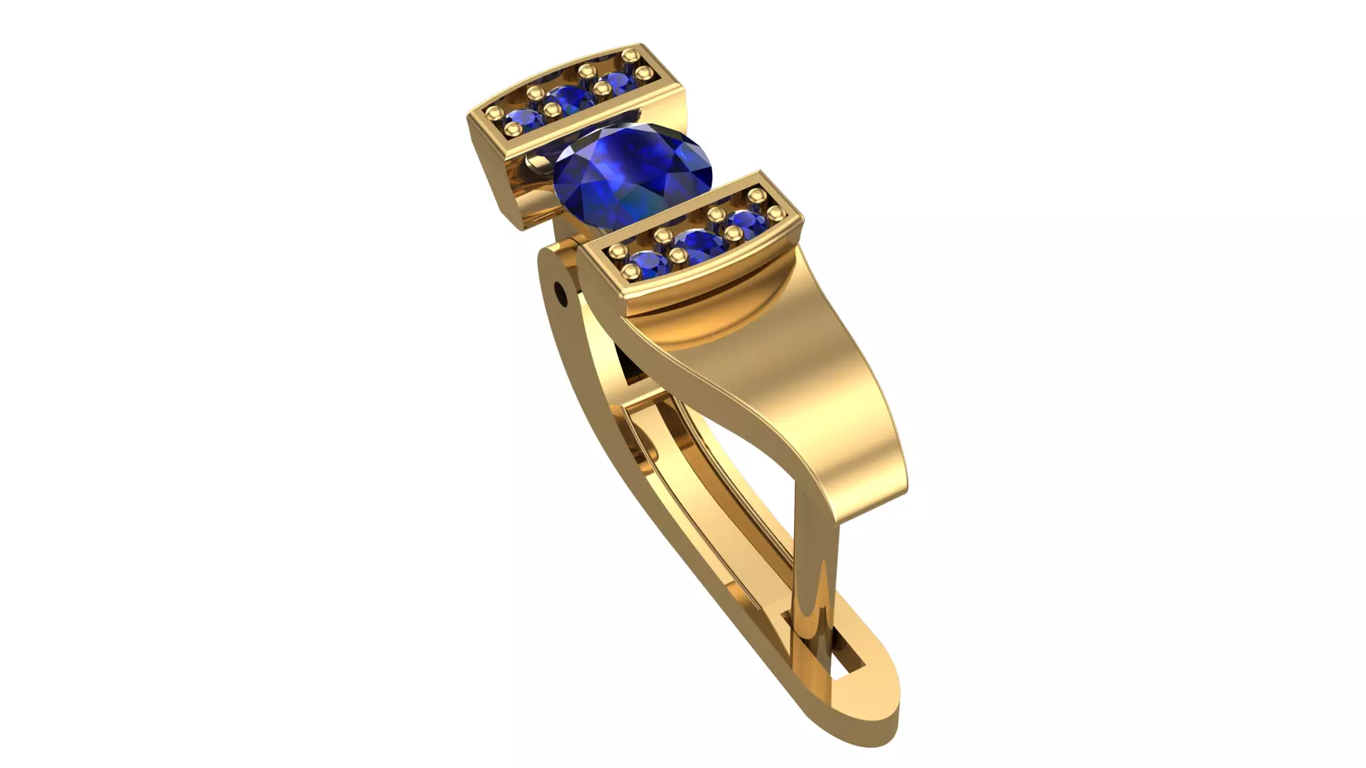 Golden Elegance Meets Blue Passion - Earring Collection--DL52-- 3D print model