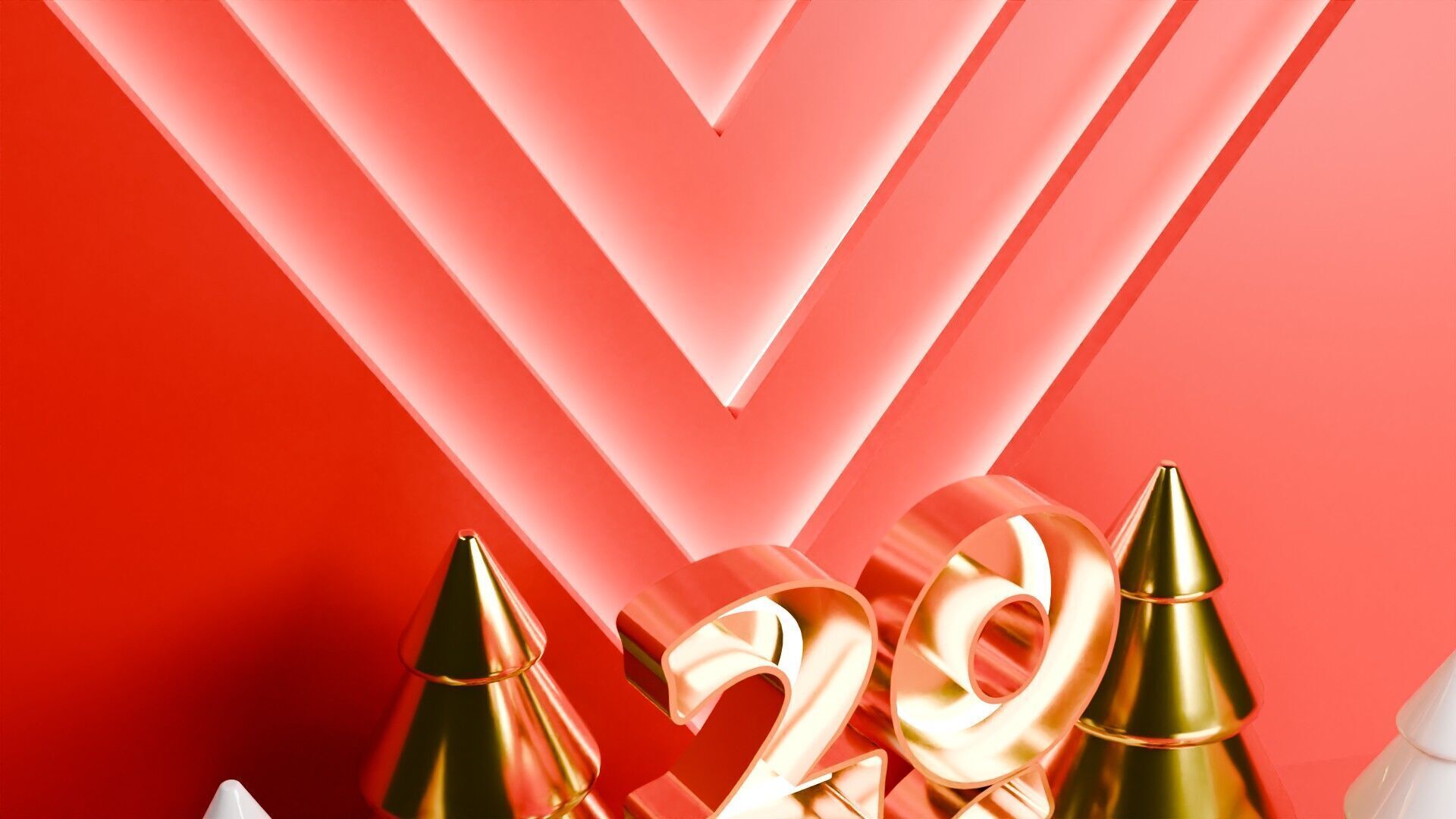 Festive 2026 Holiday 3D scene Free low-poly 3D model_4