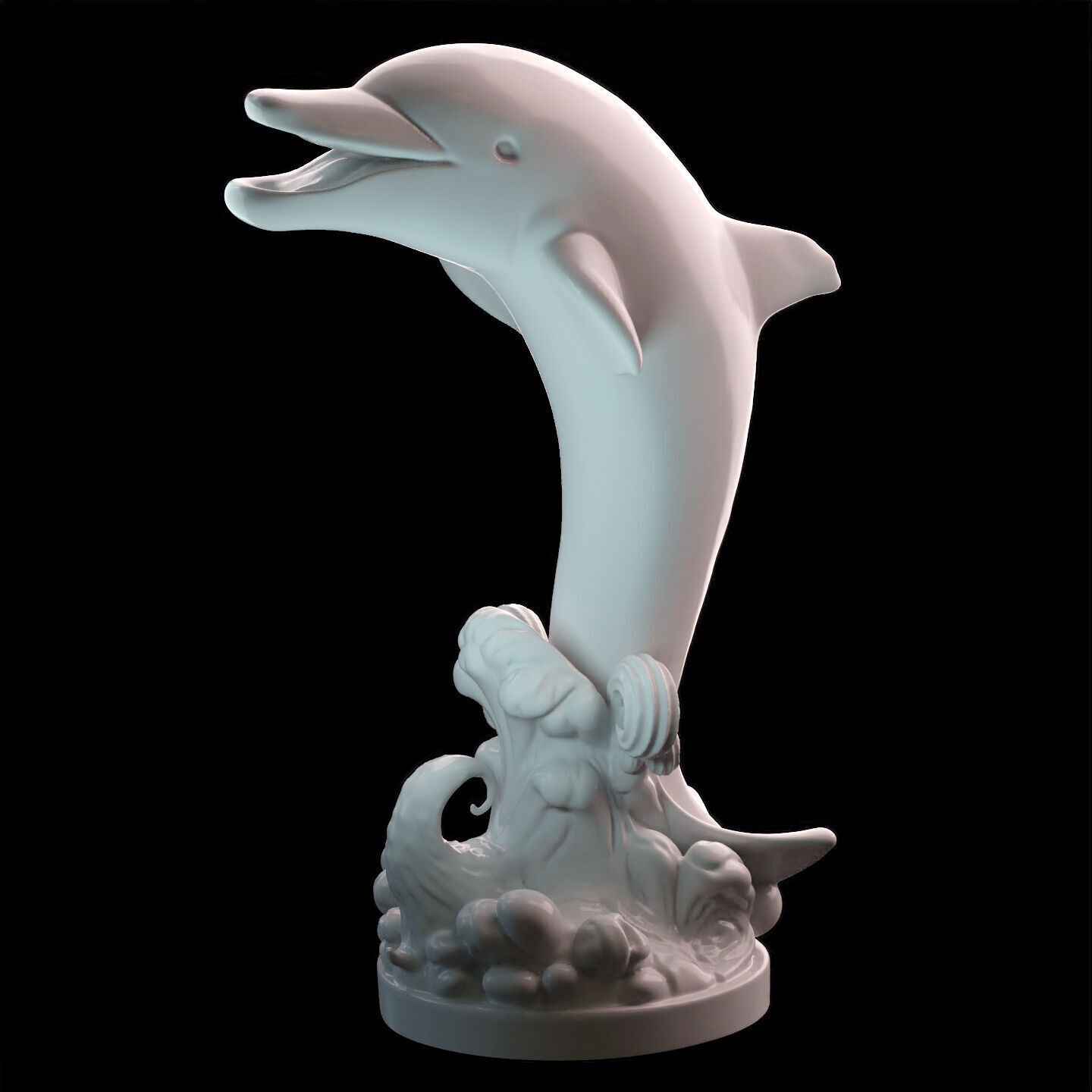 Dolphin Jumping Over Ocean Waves 3D print model_4