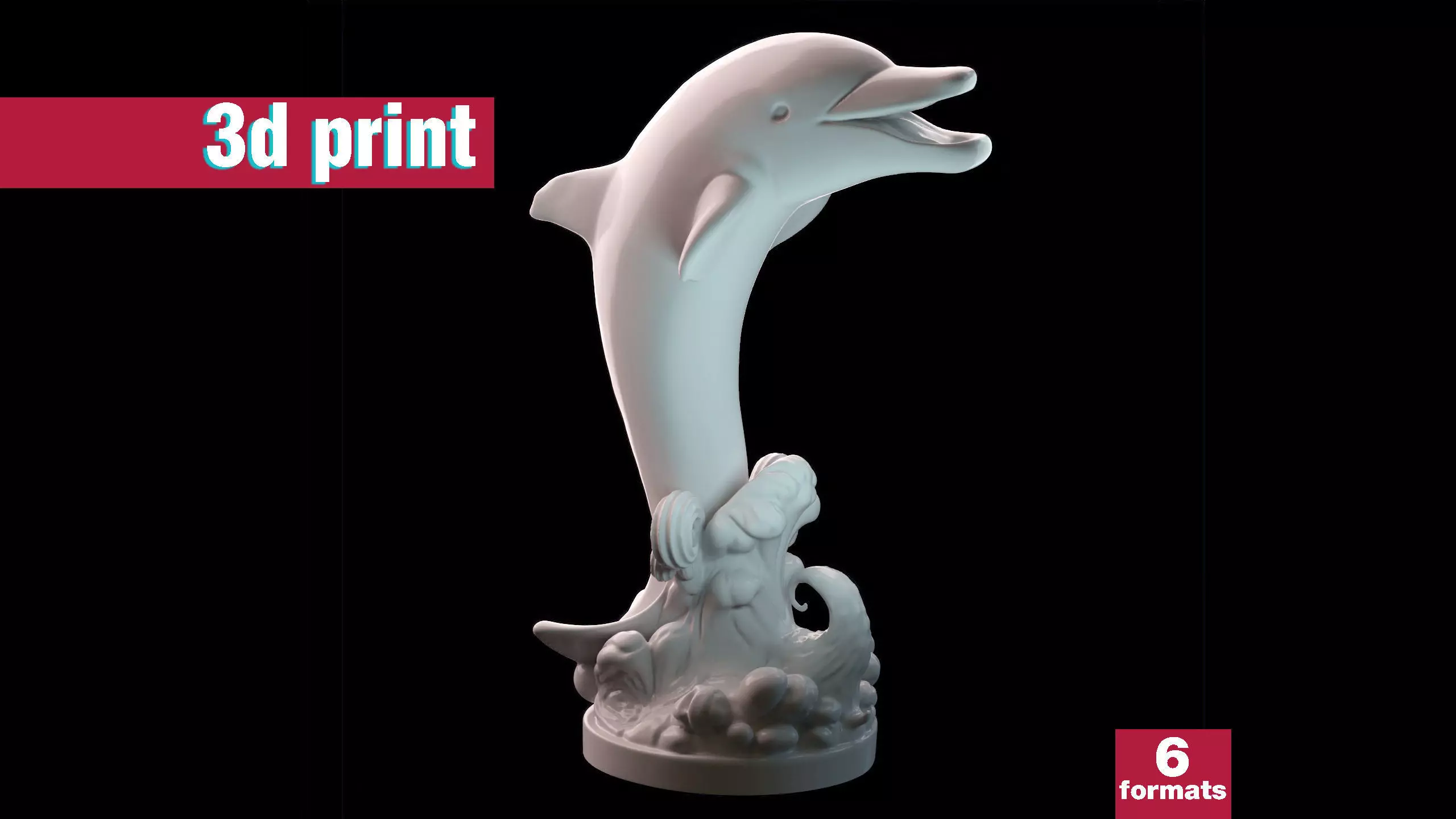 Dolphin Jumping Over Ocean Waves 3D print model_0