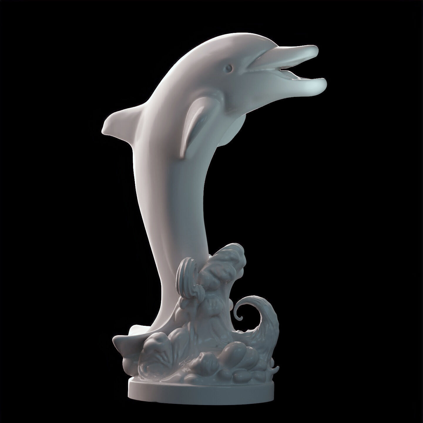 Dolphin Jumping Over Ocean Waves 3D print model_3