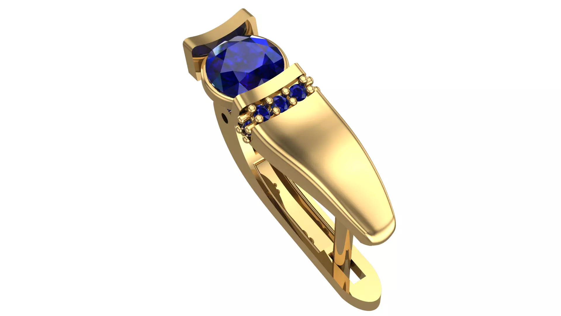 Golden Elegance Meets Blue Passion - Earring Collection--DL55-- 3D print model