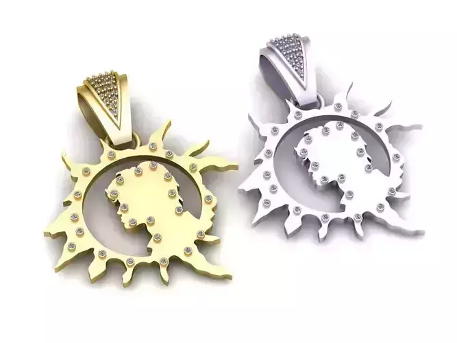 sunburst pendant 3D print model