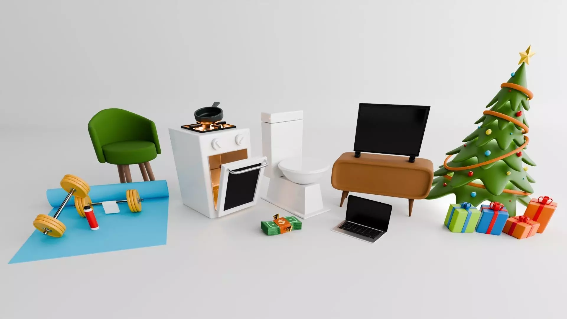 Versatile 3D Model Pack Free low-poly 3D model