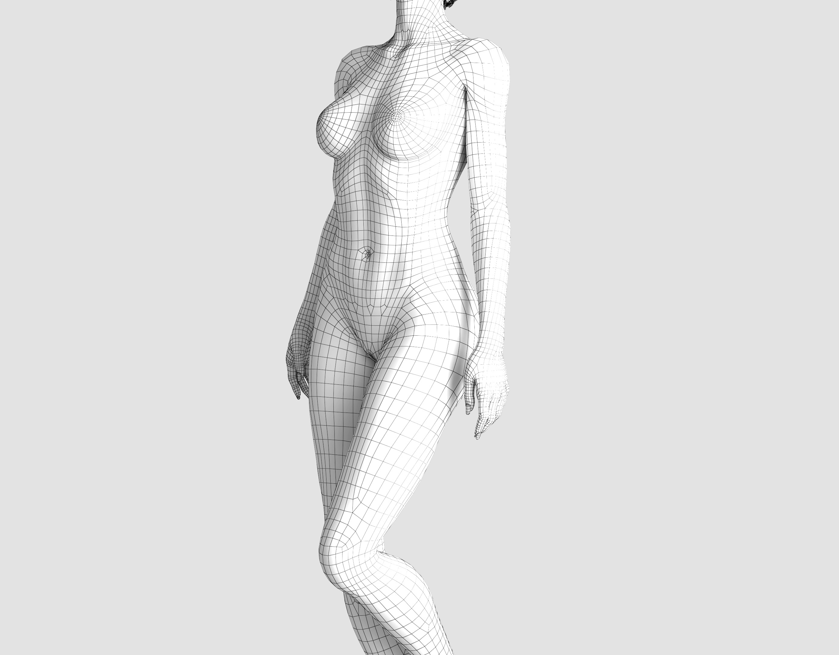 Sexy Girl 3D model  Full Nude Low-poly  Low-poly 3D model_9