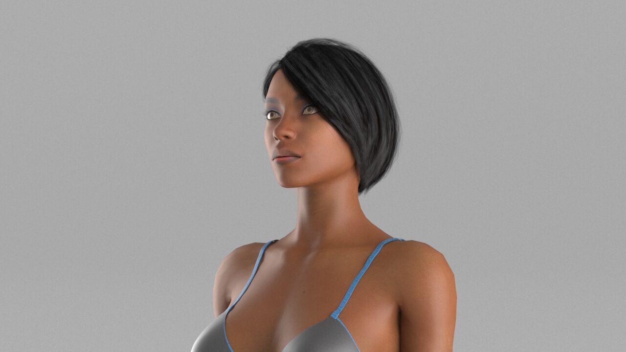 Sexy Girl 3D model  Full Nude Low-poly  Low-poly 3D model_4