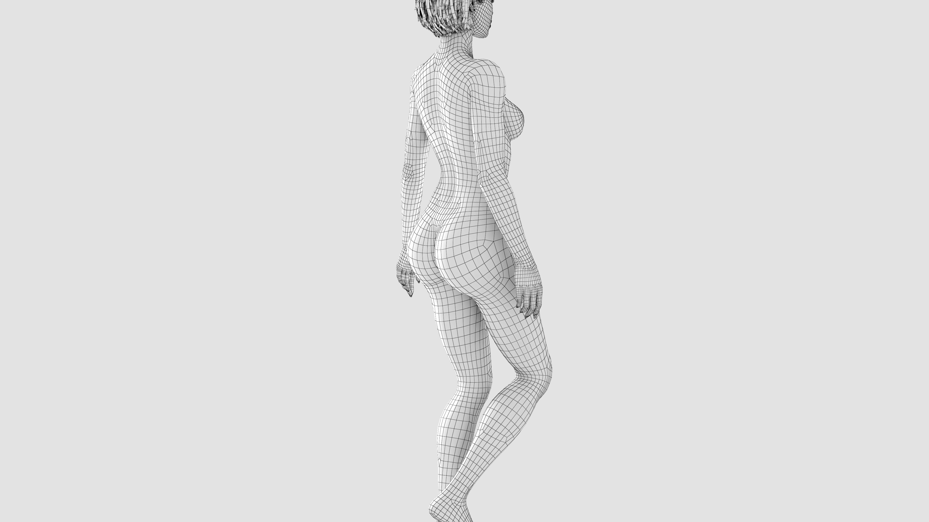 Sexy Girl 3D model  Full Nude Low-poly  Low-poly 3D model_11