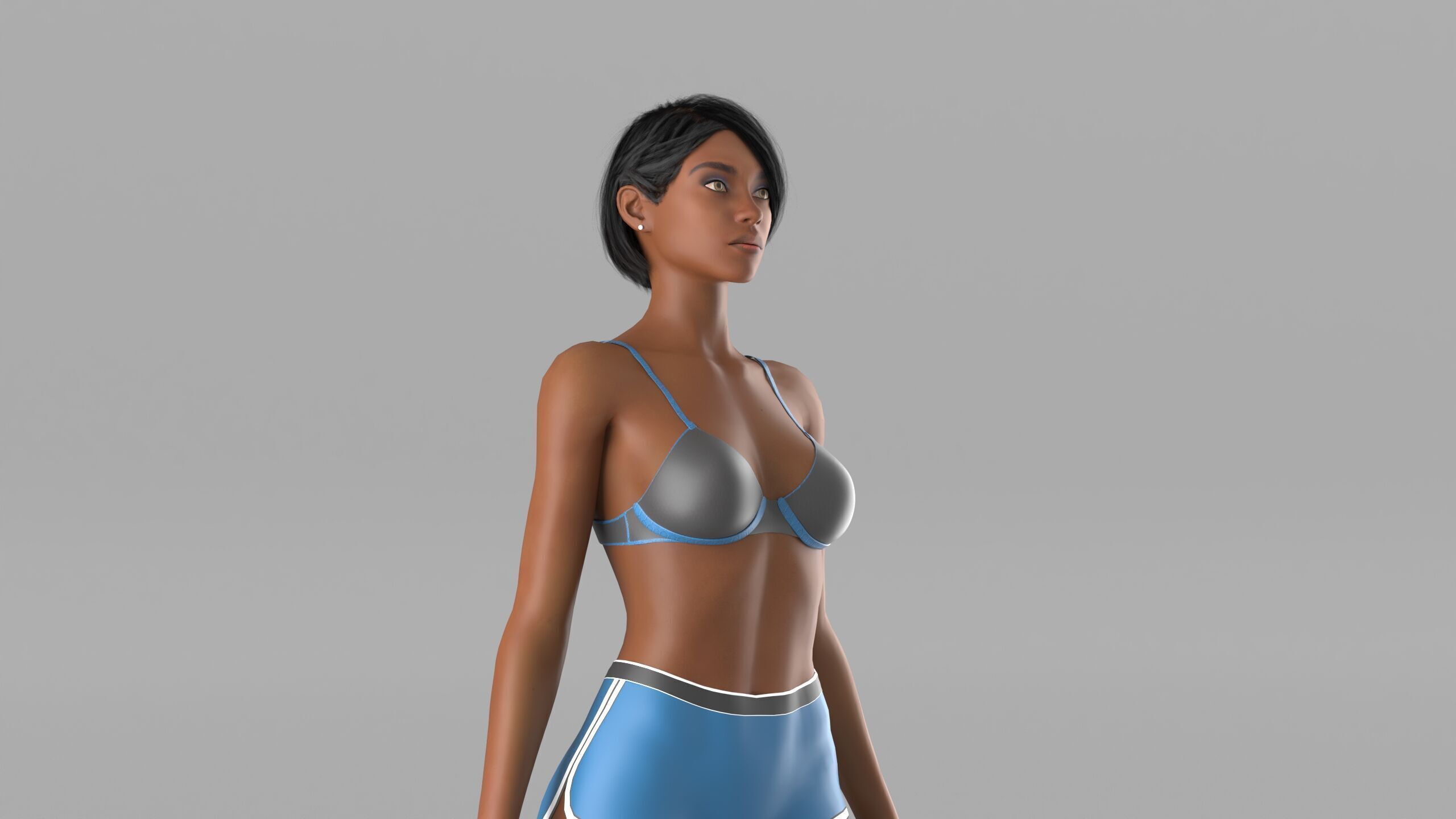 Sexy Girl 3D model  Full Nude Low-poly  Low-poly 3D model_3