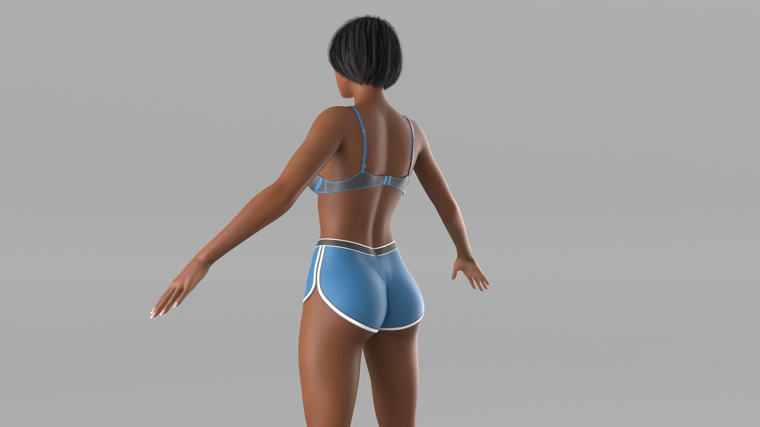 Sexy Girl 3D model  Full Nude Low-poly  Low-poly 3D model_2