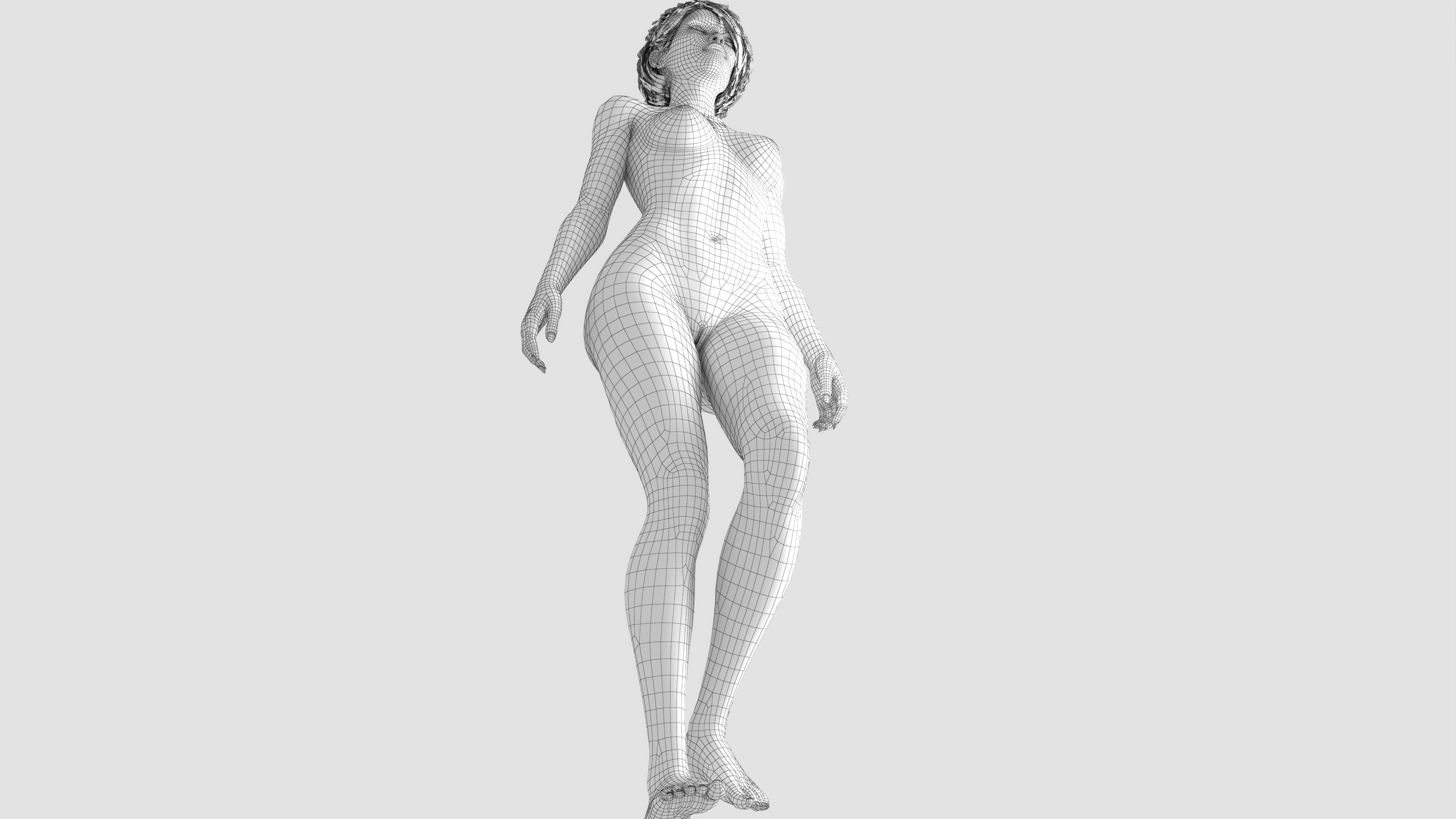 Sexy Girl 3D model  Full Nude Low-poly  Low-poly 3D model_13