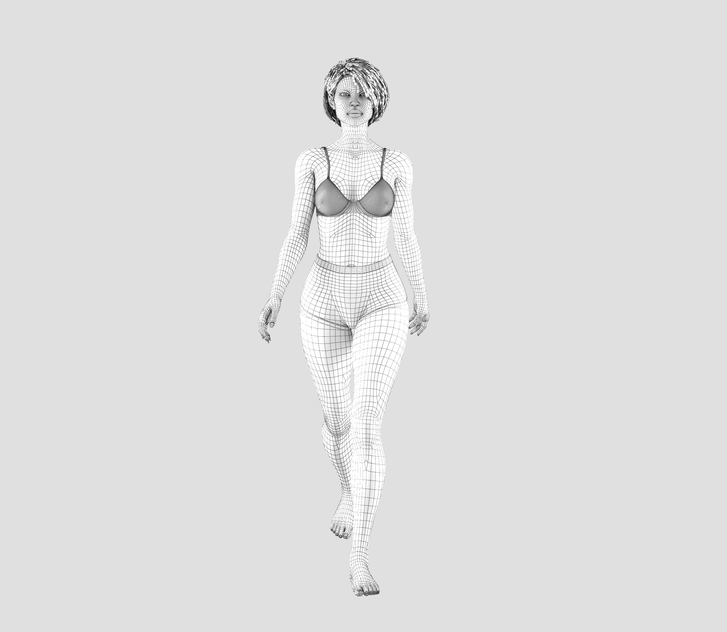 Sexy Girl 3D model  Full Nude Low-poly  Low-poly 3D model_10